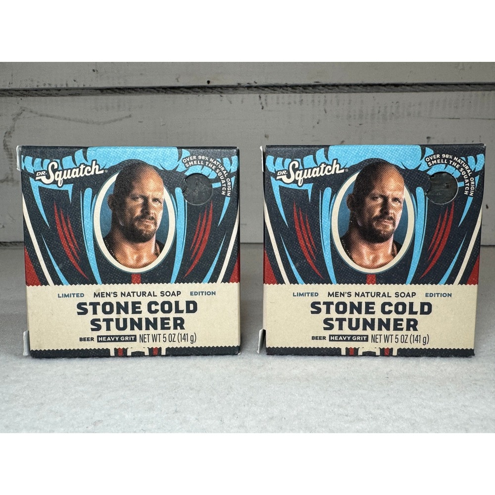 Dr Squatch Stone Cold Stunner Soap 2 Pack WWE Steve Austin Heavy Grit LE